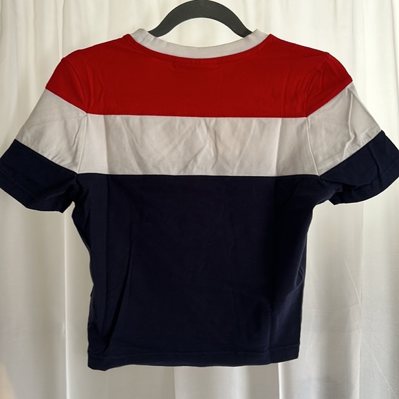 Womens Fila Cropped Short Sleeve | Small | Red White Blue - Picture 3 of 5